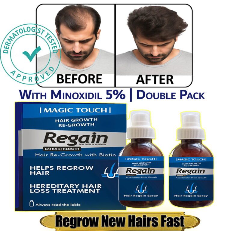 Magic Touch Hair Regain with 5% Minoxidil – Double Pack 120ml x 2 for Hair Growth